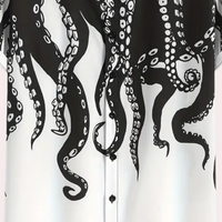 Herren Kurzarmhemd mit Oktopus-Design für Sommermode-Luzern Mode