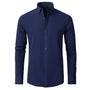 Herren Businesshemd Langarm - Elegantes Bügelhemd Slim Fit-Dunkelblau-38-Luzern Mode