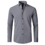 Herren Businesshemd Langarm - Elegantes Bügelhemd Slim Fit-Grau-38-Luzern Mode