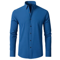 Herren Businesshemd Langarm - Elegantes Bügelhemd Slim Fit-Hellblau-38-Luzern Mode