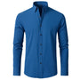 Herren Businesshemd Langarm - Elegantes Bügelhemd Slim Fit-Hellblau-38-Luzern Mode