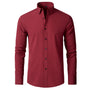 Herren Businesshemd Langarm - Elegantes Bügelhemd Slim Fit-Rot-38-Luzern Mode