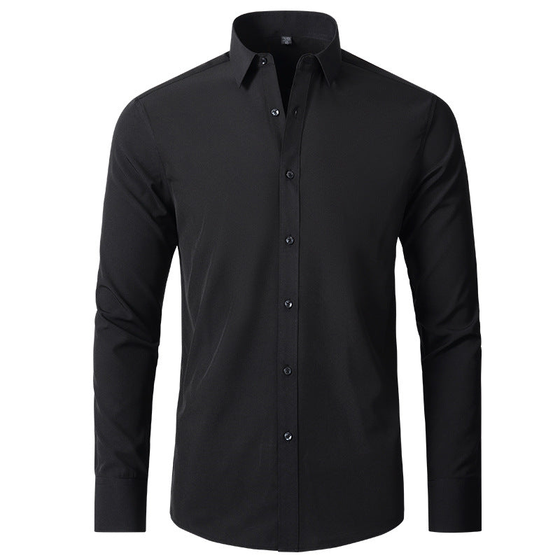 Herren Businesshemd Langarm - Elegantes Bügelhemd Slim Fit-Schwarz-38-Luzern Mode