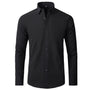 Herren Businesshemd Langarm - Elegantes Bügelhemd Slim Fit-Schwarz-38-Luzern Mode