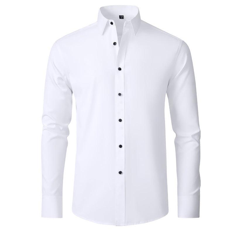 Herren Businesshemd Langarm - Elegantes Bügelhemd Slim Fit-Weiß-38-Luzern Mode