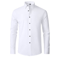 Herren Businesshemd Langarm - Elegantes Bügelhemd Slim Fit-Weiß-38-Luzern Mode