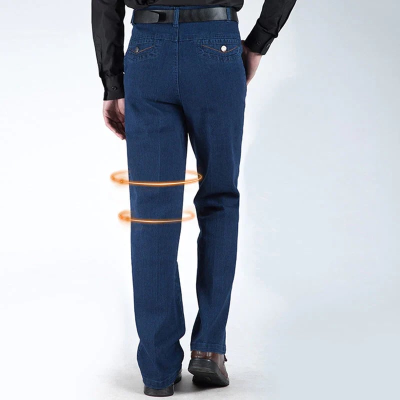 Herrenjeans | Hoher Bund | Gerade Beine | Blau | Klassische Passform-Luzern Mode