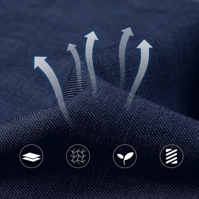 Herrenjeans | Hoher Bund | Gerade Beine | Blau | Klassische Passform-Luzern Mode