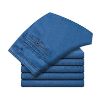 Herrenjeans | Hoher Bund | Gerade Beine | Blau | Klassische Passform-Hellblau-30WX30L（50-60kg）-Luzern Mode
