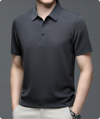Herrenpoloshirt | Mesh | Kurze Ärmel | Einfarbig | Knöpfe | Kragen-Luzern Mode