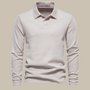 Herren Langarm Poloshirt für Freizeit und Büro Look-Beige-S-Luzern Mode