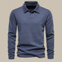 Herren Langarm Poloshirt für Freizeit und Büro Look-Blau-S-Luzern Mode