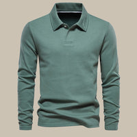 Herren Langarm Poloshirt für Freizeit und Büro Look-Grün-S-Luzern Mode