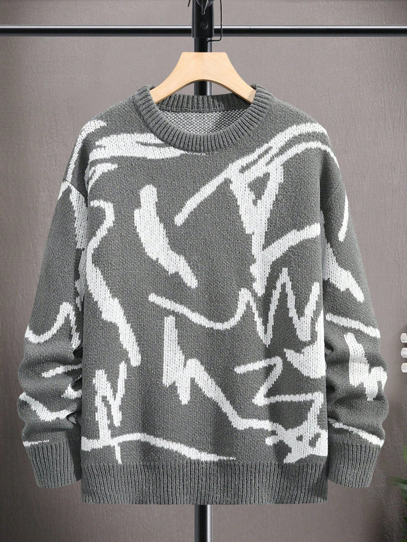 Herren Strickpullover aus Kaschmir für kalte Tage-Dunkelgrau-S-Luzern Mode