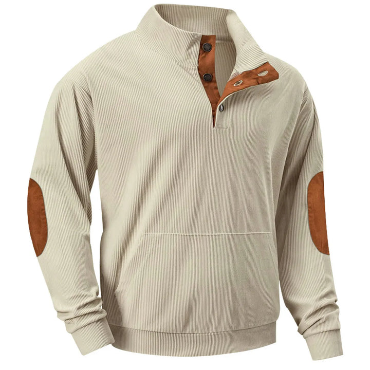 Herren Pullover mit Reißverschluss und Stehkragen kaufen-Aprikose-S-Luzern Mode