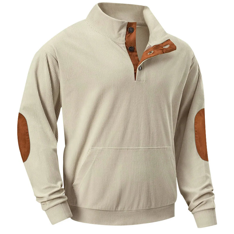 Herren Pullover mit Reißverschluss und Stehkragen kaufen-Aprikose-S-Luzern Mode