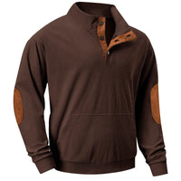 Herren Pullover mit Reißverschluss und Stehkragen kaufen-Braun-S-Luzern Mode