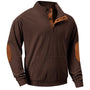 Herren Pullover mit Reißverschluss und Stehkragen kaufen-Braun-S-Luzern Mode