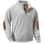 Herren Pullover mit Reißverschluss und Stehkragen kaufen-Grau-S-Luzern Mode