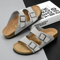 Herren Sandalen | Leder | Offen | Riemen | Ergonomisch | Rutschfest-Grau-39-Luzern Mode