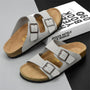 Herren Sandalen | Leder | Offen | Riemen | Ergonomisch | Rutschfest-Grau-39-Luzern Mode