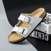 Herren Sandalen | Leder | Offen | Riemen | Ergonomisch | Rutschfest-Weiß-39-Luzern Mode
