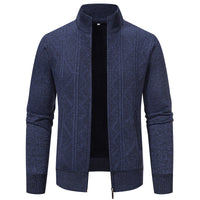 Herren Strickjacke mit Reißverschluss - Eleganter Cardigan-Dunkelblau-L-Luzern Mode