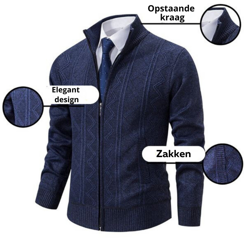 Herren Strickjacke mit Reißverschluss - Eleganter Cardigan-Luzern Mode
