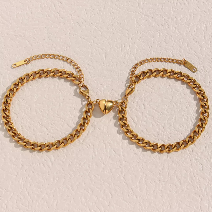 Armband Set | Herz | Silber | Langlebig | Symbolisch | Stylisch | Verstellbar-Gold-Luzern Mode