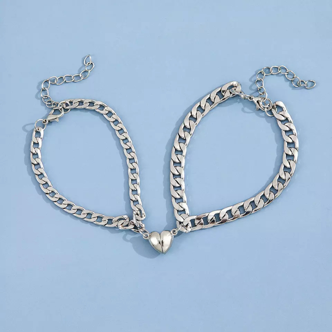 Armband Set | Herz | Silber | Langlebig | Symbolisch | Stylisch | Verstellbar-Luzern Mode