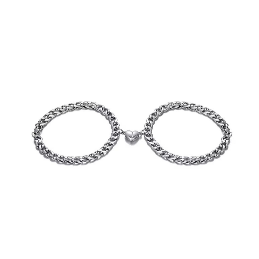 Armband Set | Herz | Silber | Langlebig | Symbolisch | Stylisch | Verstellbar-Silber-Luzern Mode