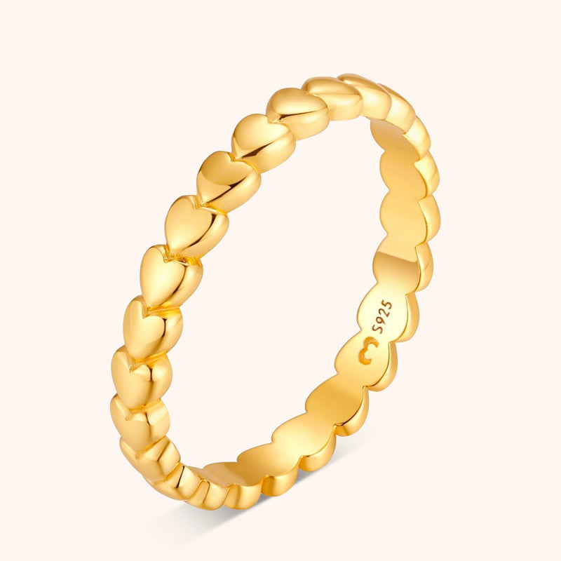 Damenring | Herzen Silber Gold Stilvoll Langlebig Geschenk Einzigartig-Gold-5-Luzern Mode