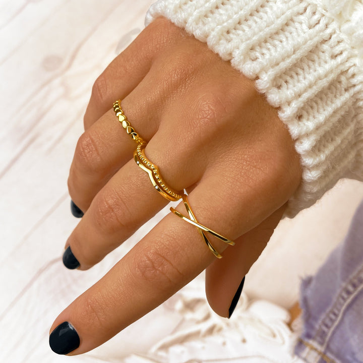 Damenring | Herzen Silber Gold Stilvoll Langlebig Geschenk Einzigartig-Luzern Mode