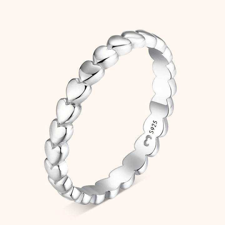 Damenring | Herzen Silber Gold Stilvoll Langlebig Geschenk Einzigartig-Silber-5-Luzern Mode