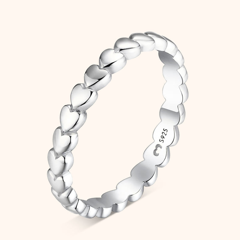 Damenring | Herzen Silber Gold Stilvoll Langlebig Geschenk Einzigartig-Silber-5-Luzern Mode