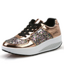 Glitzernde Damen Sneaker mit Keilabsatz und Pailletten-Gold-35-Luzern Mode