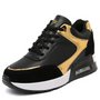 Glitzernde Damen Sneaker mit Keilabsatz und Pailletten-Schwarz-Gelb-35-Luzern Mode