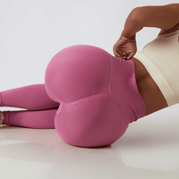 Damen Sportleggins | Hohe Taille | Formend | Korrigierend | Schnelltrocknend-Rosa-S-Luzern Mode