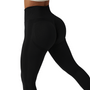 Damen Sportleggins | Hohe Taille | Formend | Korrigierend | Schnelltrocknend-Schwarz-S-Luzern Mode
