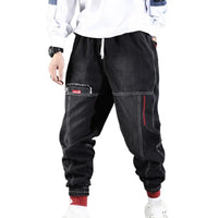 Herren Haremshose Baggy Jeans Streetwear Mode Trend-Schwarz-M-Luzern Mode