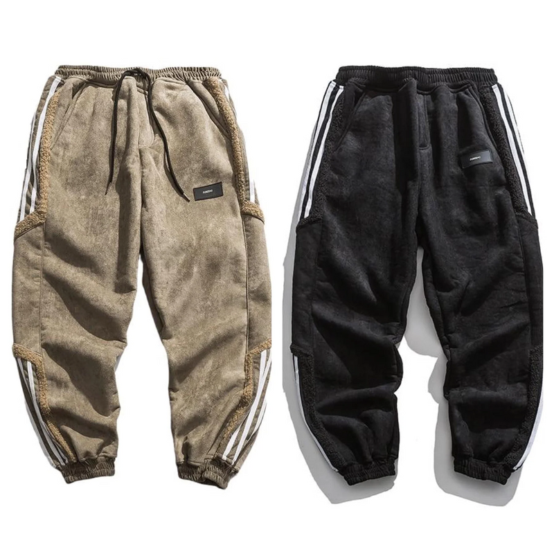 Herren Jogginghose Zweierpack mit Streifen und Taschen-Luzern Mode