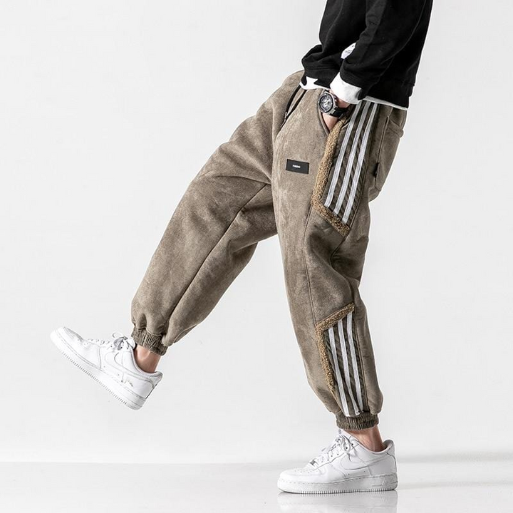 Herren Jogginghose Zweierpack mit Streifen und Taschen-Luzern Mode
