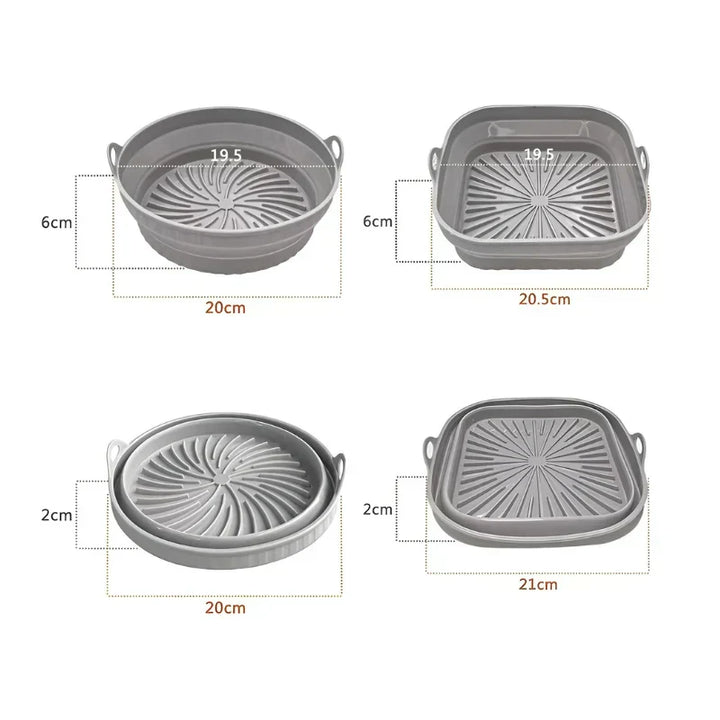Airfryer Matte | Silikon Hitzebeständig Wiederverwendbar Langlebig Rutschfest-Quadratisch-Grau-Luzern Mode