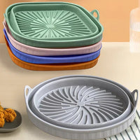 Airfryer Matte | Silikon Hitzebeständig Wiederverwendbar Langlebig Rutschfest-Rund-Grau-Luzern Mode