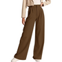 Weite Damenhose mit hohem Bund für eleganten Look-Dunkelbraun-S Kort-Luzern Mode