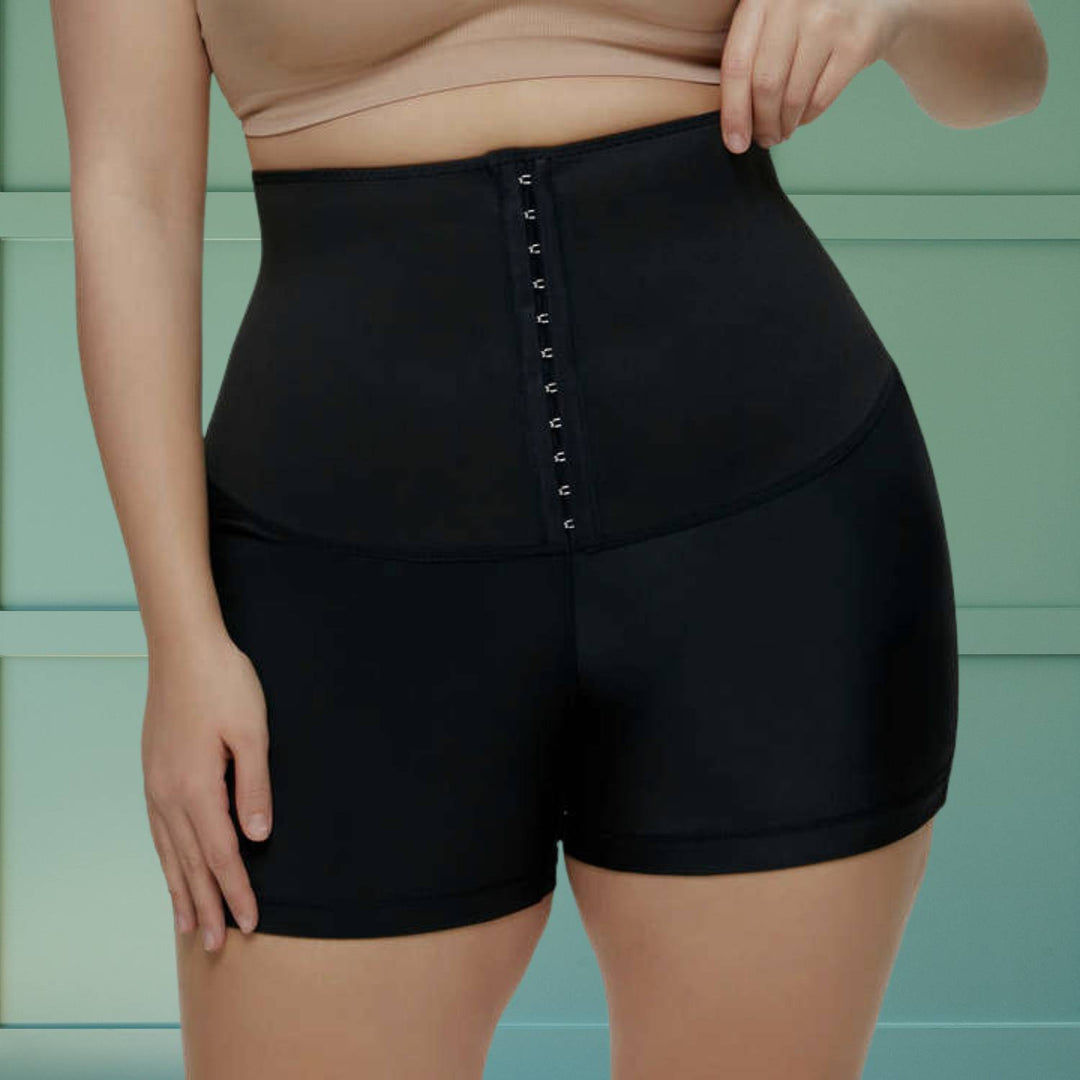 Damen Sauna Sweat Shorts - Hohe Taille, Figurformend-Luzern Mode