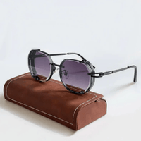 UV400 Sonnenbrille Herren | Edler Stahlrahmen Sommer | Stilvolles Accessoire-Lila-Luzern Mode