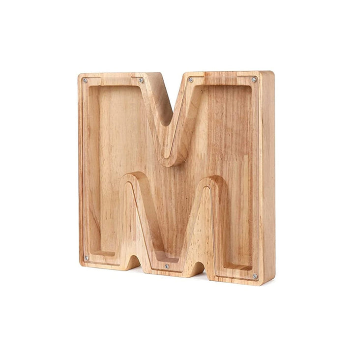 Buchstaben Sparschwein | Holz Nachhaltig Stilvoll Persönlich Geschenk Sichtbar-M-Luzern Mode