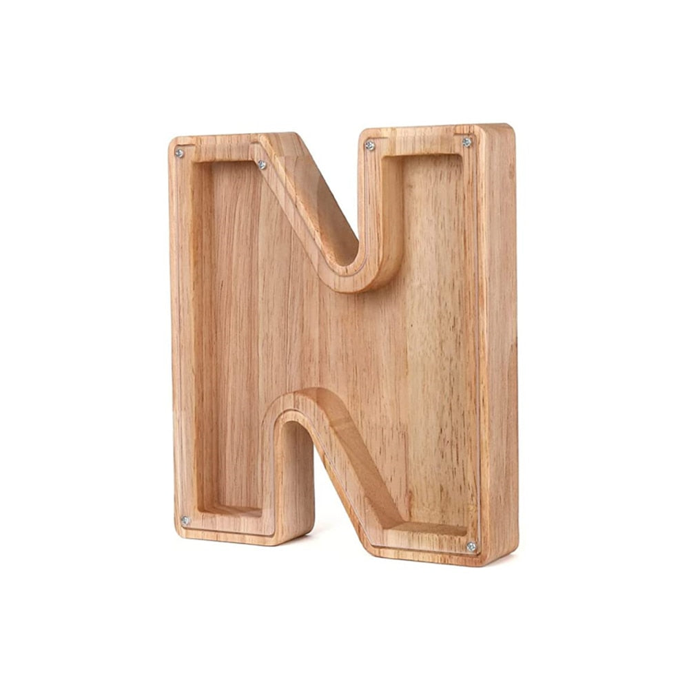 Buchstaben Sparschwein | Holz Nachhaltig Stilvoll Persönlich Geschenk Sichtbar-N-Luzern Mode