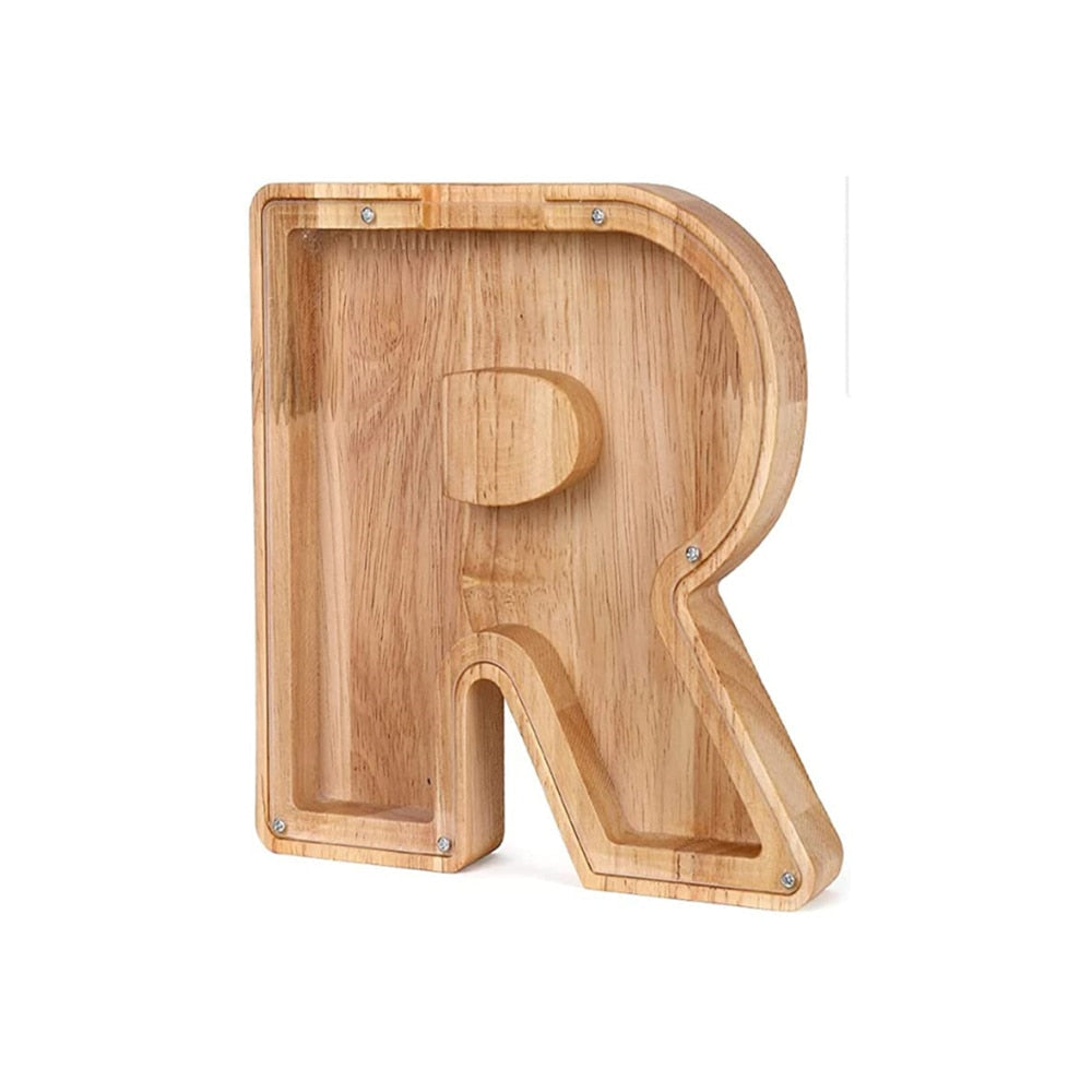Buchstaben Sparschwein | Holz Nachhaltig Stilvoll Persönlich Geschenk Sichtbar-R-Luzern Mode